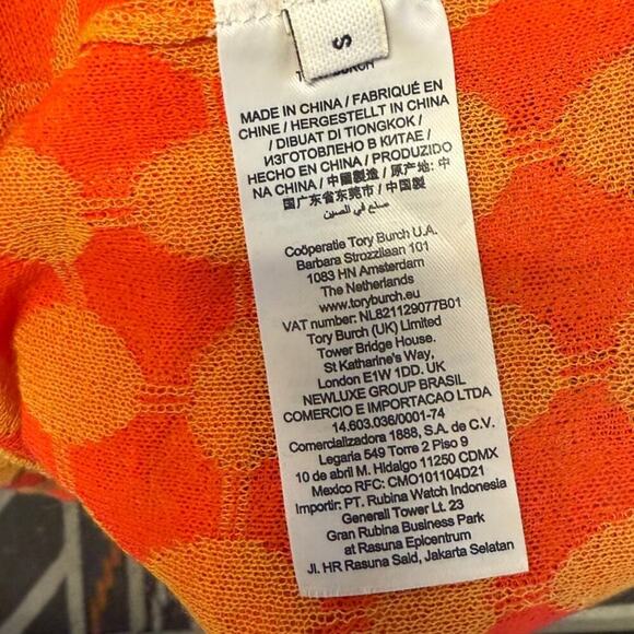 Tory Burch Knit Mock-Neck Sweater Bright Orange Poppy Size Small NWT Mod Retro - Picture 7 of 8